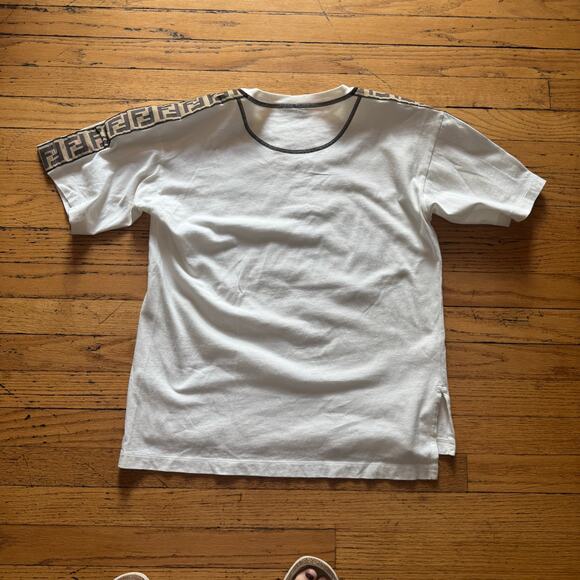 Fendi FF White Graphic Zucca T-Shirt IT 38 US 2 Oversize up to sz 10 Authentic - Picture 2 of 6